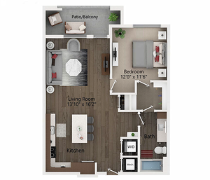 A6 | One Bedroom Floor Plan
