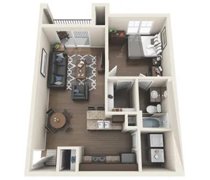 The Hudson - One Bedroom Floorplan