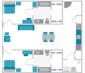 2 BEDROOM, 2 BATH