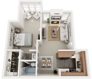 One Bedroom, One Bathroom, Sunroom, 665 sqft.