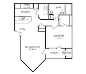 One bedroom One Bath Apartment Home