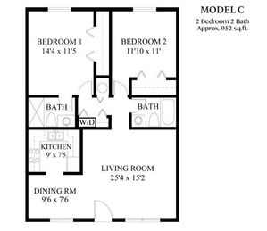 2 Bedroom, 2 Bath