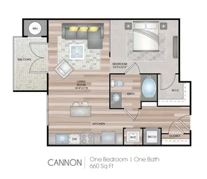 1 Bdrm Floor Plan