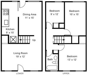 3BR/1BA Floorplan