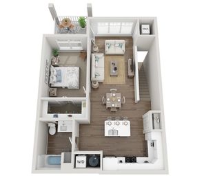 Floor Plan 1E | Seasons at Plainfield | Apartments in Plainfield, IL