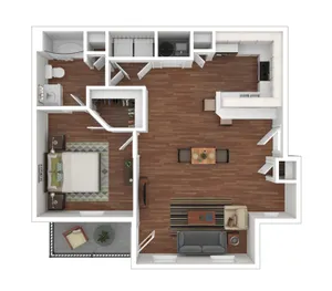 1 Bedroom Floor Plan | Student Apartments In Tuscaloosa AL | Vie at University Downs