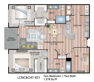 2 bedroom apartment with den in Downtown Sarasota at The DeSOTA.