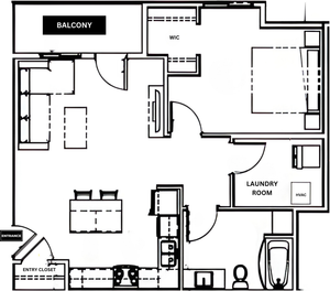 1C - 1 BED - 770SF