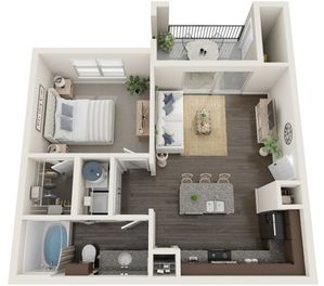 One Bedroom | One Bathroom | A1 Floor Plan