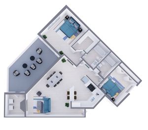 B3 Classic floor plan featuring 2 bedrooms 2 bathrooms
