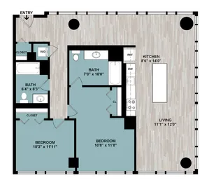 C7 | 2-Bedroom Floorplan