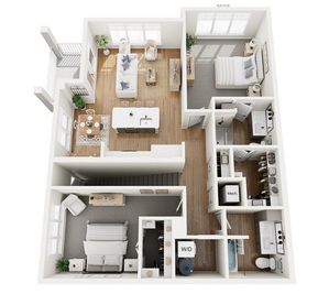 Floor Plan B1 | Echelon at Charlotte | Apartments in Charlotte, NC