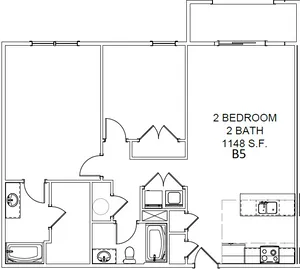 2 bedrooms, 2 baths