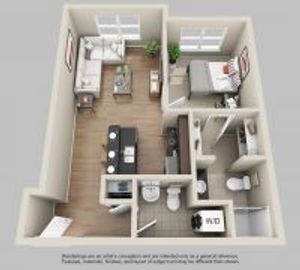 West Wing - 1 Bed 1.5 Bath Corner Suite