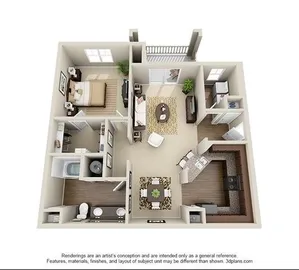 1 Bedroom | 1 Bath | 929 SF