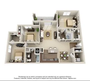 3 Bedroom | 2 Bath | 1381 SF