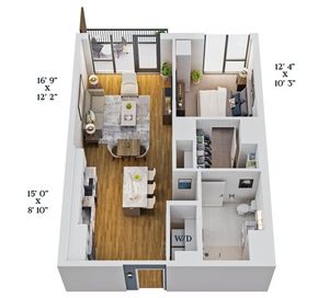 B5a | 1x1 | 770 sf