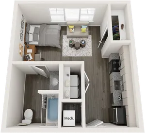 S1 | 1 bed 1 bath | from 434 square feet