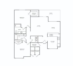 Two Bedroom Two Bath (1268 SF)