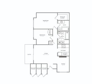 Two Bedroom Two Bath (1027 SF)