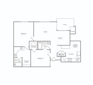 Two Bedroom Two Bath (1269 SF)