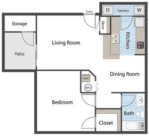 Parkcrest Village A1 One Bedroom