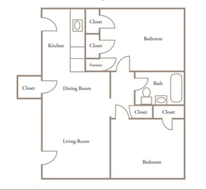 2 bedroom 1 bathroom 840 Sq Ft