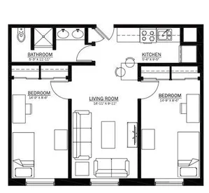 Regent 2 Bedroom Floorplan
