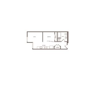 553-555 square foot one bedroom one bath floor plan image