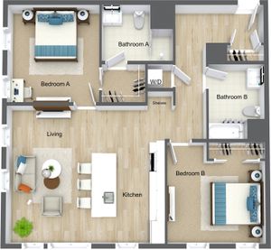 2 Bedroom 2 Bathroom B21