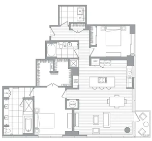 U / 2 Bedroom / 2 Bath