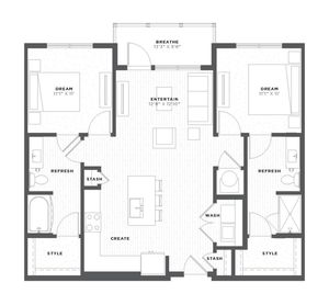 two bedroom floor plan