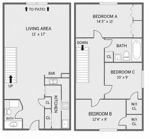 3x2 2 Story Townhome