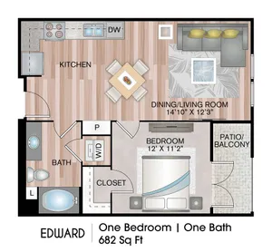 One Bedroom Floorplan
