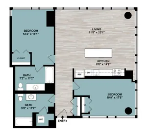 C5 | 2-Bedroom Floorplan