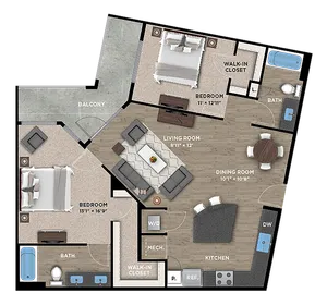 2+2C Floor Plan