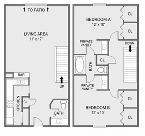 2x1.5 2 Story Townhome