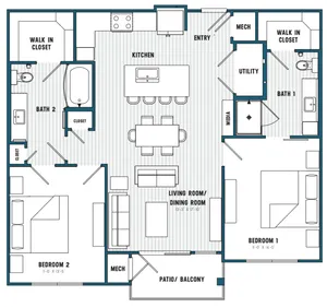 C2 Bedroom/2 Bathroom