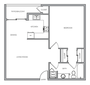 One Bedroom Floor Plan A