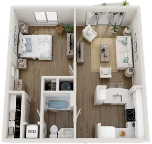 Unit A1 - 1 Bedroom, 1 Bath