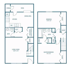 floor plan two bedroom