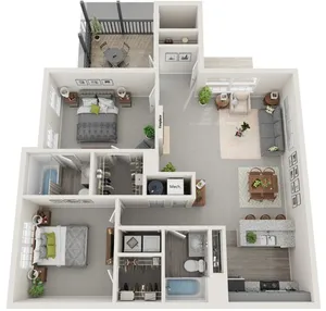Two Bedroom | Two Bathroom | 1000 sqft | Screened-in Porch | Full Sized Washer/Dryer Connections | Fireplace in Selected Units | Vaulted Ceilings in Selected Units