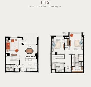 TH5 | 2 Bed 2.5 Bath 1,596 square feet