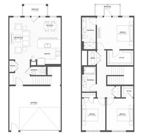three bedroom townhome floor plan