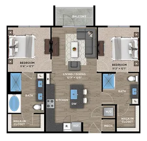 2+2A Floor Plan