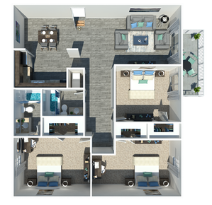 3 Bedroom 2 Bathroom Floorplan