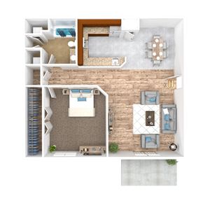 Collective 1 Bedroom Floorplan