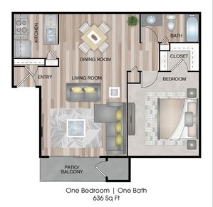 One Bedroom | One Bathroom | 636sqft