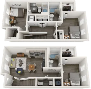 TH-C3 | 3 bed 4 bath | from 1270 square feet