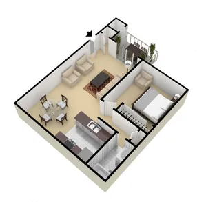 1 Bedroom 1 Bath - No Washer/Dryer